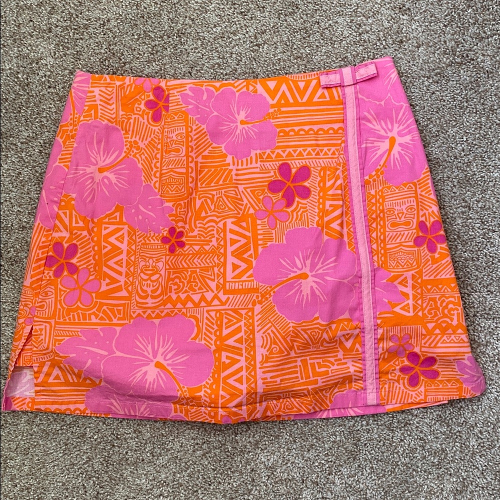 Vintage Lilly Pulitzer Orange and Pink Floral Mini Skort
